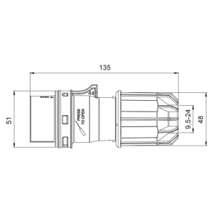 Stecher industrial fisa CEE 2 poli 24V 16A IP44 - Img 2