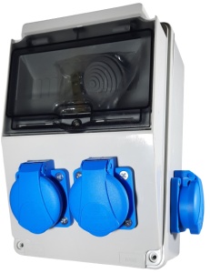 Tablou echipat organizare de santier 217x117mm cu 4 prize monofazice schuko IP44 - Img 3