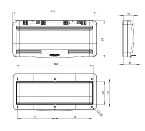 Usa vizitare 6 module fumurie pentru tablouri electrice 128x97mm IP54 - Img 2