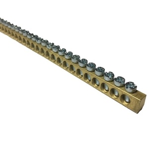 Bara de conexiune PEN 63A 9x6,5x1000mm surub M5 16mm2 - Img 2