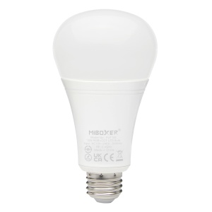 Bec Miboxer Mi-Light E27 12W RGB+CCT 110lm/W 1300lm 140x74mm 16 milioane de culori, temperatura de culoare reglabila, intensitatea luminii ajustabila, control pana la 30 de metri 2.4 GHz - Img 2