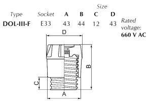 Capac ceramic E33 pentru sigurante fuzibile patron fuzibil 35A, 50A sau 63A - Img 2
