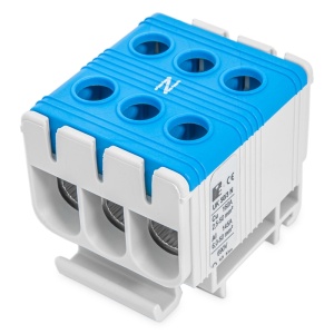 Clema terminala conexiune 1 pol albastra Cu-Al 6x50mm² montare pe sina DIN 35mm 145A (Al) 160A ( Cu)