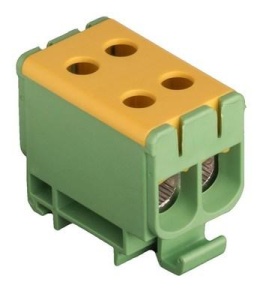 Clema terminala conexiune 1 pol verde galben Cu-Al 4x50mm² montare pe sina DIN 35mm 145A (Al) 160A ( Cu)