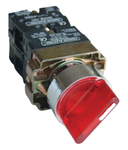 Comutator cu braţ, iluminat, roşu,LED, 3 poziţii, fără bec