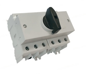 Comutator sursa 3x80A 3 poli 80A 1-0-2 rotativ modular montare pe sina
