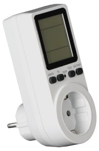 Contor de energie electrică pentru priză, afișaj LCD