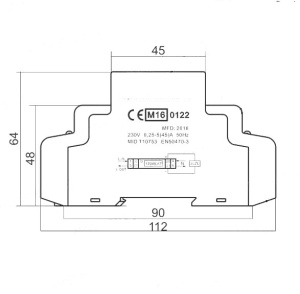 Contor monofazic cu afisaj analog 45A IP51 montaj pe sina - Img 2