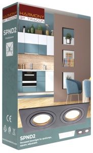 Corp iluminat spot încastrat, pătrat, înclinabil, alb - Img 4