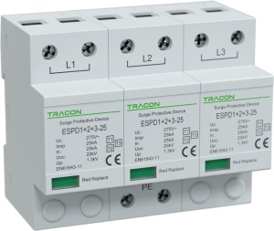 Descărcător de supratensiune T1+T2+T3, integrat, AC