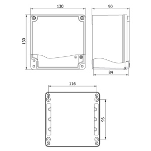 Doza 130x130x90mm distributie cutie jonctiune din aluminiu IP67 IK09 - Img 3