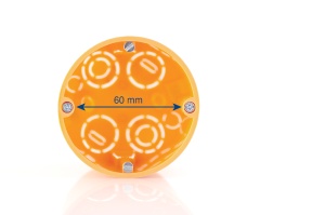 Doza aparataj rigips diametru: 68mm, adancime: 47mm cu gauri predecupate pentru cabluri si tuburi IP30 - Img 2