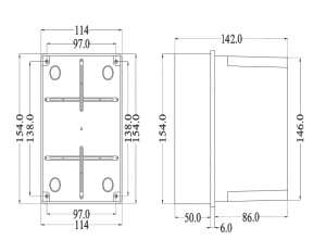 Doza aplicata patrata 150x110x140mm IP56 inalta pentru distributie jonctiune ABS rezistenta UV fara presetupe margini netede - Img 2