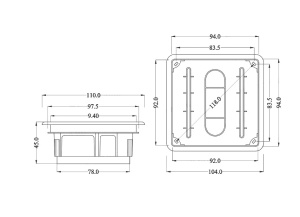 Doza de distributie derivatie 92x92x45mm din plastic incastrata IP40 - Img 3