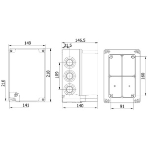 Doza ramificatie dreptunghiulara din plastic ABS 210x140x140mm transparenta IP67 IK06 adanca - Img 2