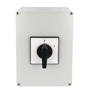 Intrerupator 125A 37kw 0-1 ON-OFF 3 poli IP65 254x180mm cu came industrial aplicat casetat - Img 2