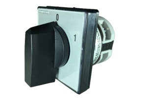 Intrerupator 20A 5.5kw 0-1 ON-OFF 2 poli IP40 industrial cu came incastrabil cu came PACO pentru tablouri - Img 1