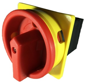 Intrerupator principal 40A 3 poli 13kW de urgenta incastrat cu placa galbena frontala 66x66mm - Img 2