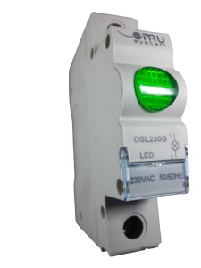 Lampa led 230V de semnalizare verde cu montaj pe sina in tablouri electrice IP20 - Img 1