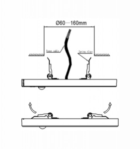 Lampă LED de tavan cu senzor de mișcare 6m interior 18W 1200lm 4000K IP20 plafoniera incastrabila 231x19mm, 3 ani garantie - Img 2
