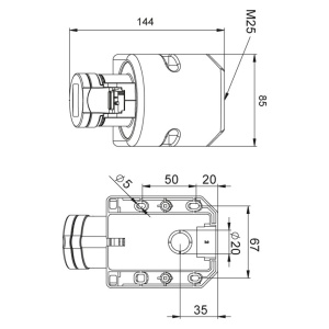 Priza trifazica aplicata 5 poli 16A 3P+N+E 6h CEE 380V IP44 - Img 2