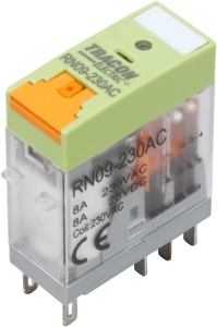 Releu print cu buton de test și indicator de stare