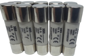 Set 10 sigurante 10x38 10A fuzibile cilindrice ceramica 500V AC gG - Img 1