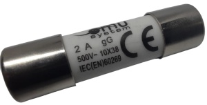 Set 10 sigurante 10x38 2A fuzibile cilindrice ceramica 500V AC gG - Img 2