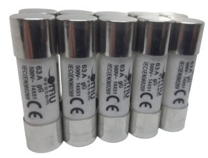 Set 10 sigurante fuzibile cilindrice ceramica 14x51 63A 500V AC gG