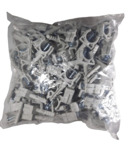 Set 100 cleme cu diblu si holsurub 6x30mm pentru tuburi PVC rigide 25mm - Img 3