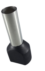 Set 100 pini terminali dubli izolati 6mm² negri ferule cupru 23mm - Img 2