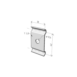 Suport consolă laterală 42x30mm pentru ancorare canal cablu din sarma cu lățimea de 50mm sau 100mm - Img 2