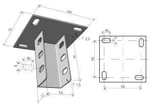 Suport de tavan pentru montaj profil tip C, susținere maxim 250 kg - Img 2
