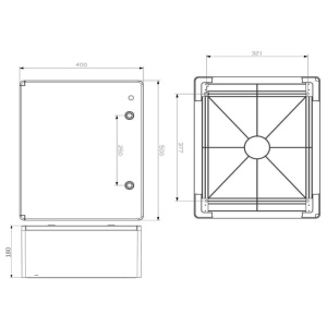 Tablou electric 500x400x180mm cu contrapanou rezistent UV IP65 IK10 fara halogen - Img 2
