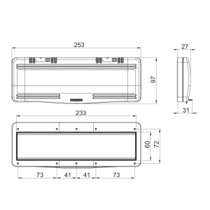 Usa de vizitare fumurie 13 module 253x97mm cu garnitura IP54 - Img 2