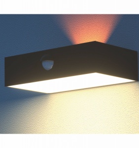 Aplică de exterior 3W 350lm 4000K IP65 felinar solar de perete culoare neagră ABS + PC detectie 140°x70° pana la 6 metri, baterie 18650, 3.7V, 1200mAh, 4.44Wh - Img 2