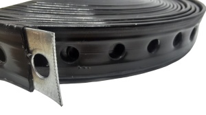Banda 14x3mm metalica perforata cu invelis de PVC lungime 10m diametru gaura 5.2mm folosita pentru prindere sau fixare - Img 3