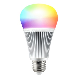 Bec Miboxer Mi-Light E27 9W RGB+CCT 107lm/W 960lm 137x74mm 16 milioane de culori, temperatura de culoare reglabila, intensitatea luminii ajustabila, control pana la 30 de metri 2.4 GHz - Img 1