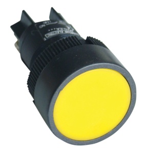 Buton, corp din material plastic, galben