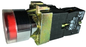 Buton rosu simplu fara lumina cu revenire pentru tablouri electrice 1NC 6A 230V - Img 2