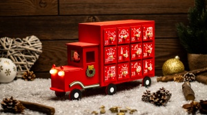 Calendar Advent cu LED de Crăciun,mașină,cu baterii (X24009)
