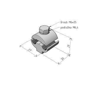 Clema din alama pentru conductor de impamantare utilizata pentru canal cablu metalic din sarma mesh SVZM 1 - Img 2