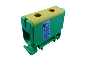 Clema terminala conexiune 1 pol verde galben Cu-Al 2x50mm² montare pe sina DIN 35mm 145A (Al) 160A ( Cu)