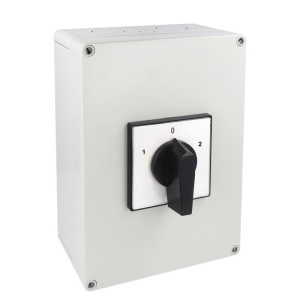 Comutator 1-0-2 125A 37kW 3 poli IP65 rotativ inversor de sens motor 180x254mm