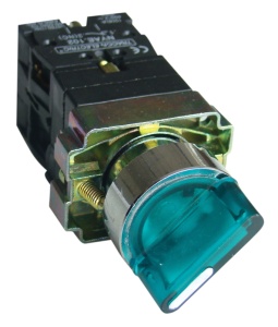 Comutator cu braţ, iluminat, verde, LED, 2 poziţii, fără bec