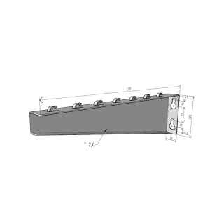 Consolă 400x105mm NZM400 electro-galvanizată suport pentru prindere canal cablu din sârmă mesh 400mm, susținere maxim 130 kg - Img 2