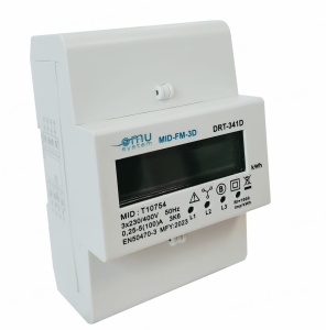 Contor digital de consum trifazic 3x100A IP51 cu montaj pe sina 4 module - Img 1