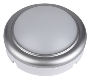 Corp ilum.LED din mat .plastic cu ramă argintie, rotund - Img 1
