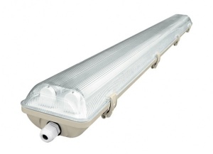 Corp neon neechipat pentru tuburi LED T8 G13 la ambele capete 2x150cm ABS si policarbon 230V IP65