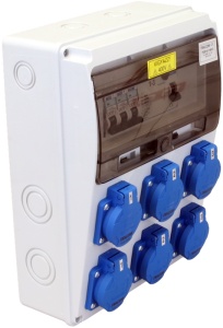 Cutie de distribuție,cu protecție, complet echipată